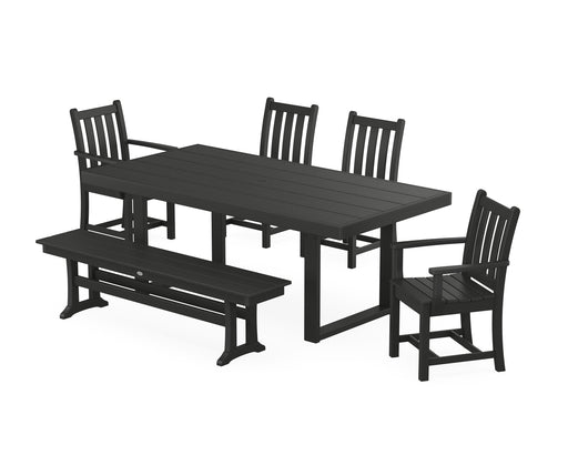 POLYWOOD Traditional Garden 6-Piece Dining Set in Black
