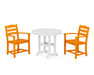 POLYWOOD La Casa Café 3-Piece Round Dining Set in Tangerine