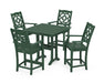 Martha Stewart by POLYWOOD Chinoiserie 5-Piece Farmhouse Counter Set with Trestle Legs in Green