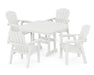 POLYWOOD Seashell 5-Piece Dining Set with Trestle Legs in White