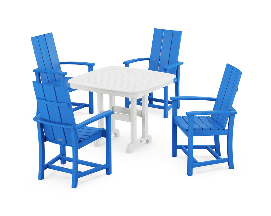 POLYWOOD Modern Adirondack 5-Piece Dining Set in Pacific Blue
