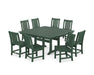 POLYWOOD® Oxford Side Chair 9-Piece Square Dining Set with Trestle Legs in Mahogany
