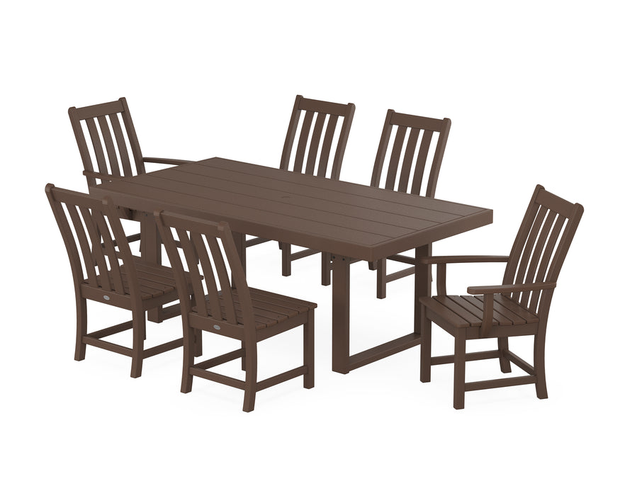 POLYWOOD Vineyard 7-Piece Dining Set with Trestle Legs in Mahogany