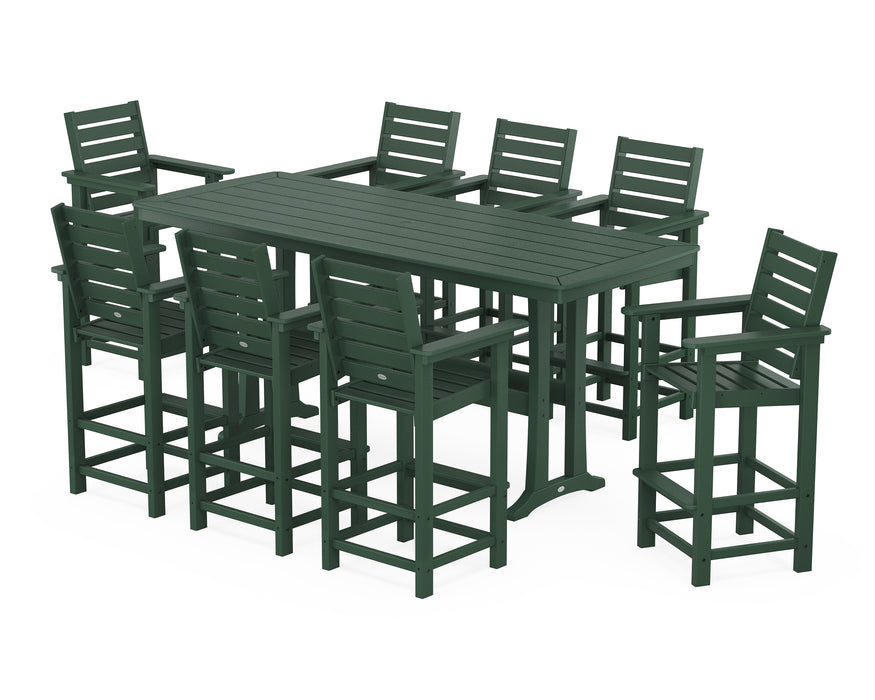 POLYWOOD® Captain 9-Piece Bar Set with Trestle Legs in Mahogany