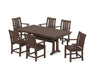 POLYWOOD® Oxford Arm Chair 7-Piece Farmhouse Dining Set with Trestle Legs in Sand
