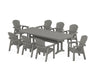 POLYWOOD Seashell 9-Piece Dining Set with Trestle Legs in Slate Grey