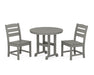POLYWOOD Lakeside 3-Piece Round Dining Set in Slate Grey