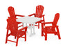 POLYWOOD South Beach 5-Piece Dining Set in Sunset Red