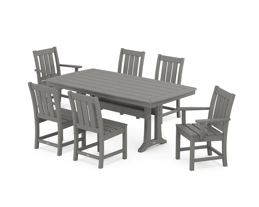 POLYWOOD® Oxford 7-Piece Dining Set with Trestle Legs in Teak