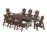 POLYWOOD South Beach 9-Piece Dining Set with Trestle Legs in Mahogany