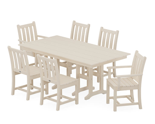 POLYWOOD Traditional Garden 7-Piece Farmhouse Dining Set in Sand