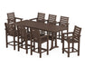 POLYWOOD® Captain 9-Piece Farmhouse Counter Set with Trestle Legs in Sand