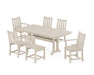 POLYWOOD Traditional Garden 7-Piece Farmhouse Dining Set With Trestle Legs in Sand