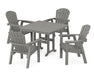 POLYWOOD Seashell Chair 5-Piece Farmhouse Dining Set in Slate Grey