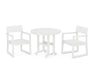 POLYWOOD EDGE 3-Piece Round Dining Set in White