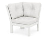 POLYWOOD Vineyard Modular Corner Chair in Vintage White with Natural Linen fabric