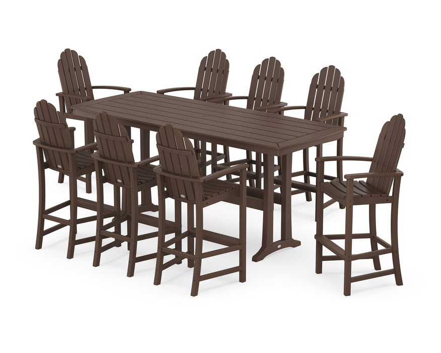 POLYWOOD® Classic Adirondack 9-Piece Bar Set with Trestle Legs in Sand