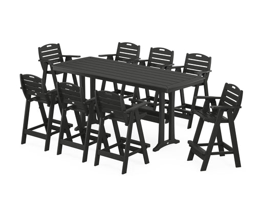 POLYWOOD® Nautical 9-Piece Bar Set with Trestle Legs in Green