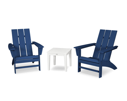 POLYWOOD Modern Adirondack 3-Piece Set in Tangerine / White