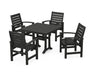 POLYWOOD Signature 5-Piece Farmhouse Dining Set With Trestle Legs in Black