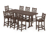 POLYWOOD® Chippendale 9-Piece Bar Set with Trestle Legs in Mahogany