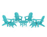 POLYWOOD Vineyard Curveback Adirondack Chair 9-Piece Conversation Set in Aruba