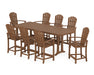POLYWOOD® Palm Coast 9-Piece Counter Set with Trestle Legs in Teak