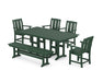 POLYWOOD® Mission 6-Piece Farmhouse Dining Set with Bench in Mahogany