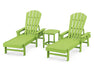 POLYWOOD South Beach Chaise 3-Piece Set in Lime