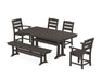 POLYWOOD Lakeside 6-Piece Dining Set with Trestle Legs in Vintage Coffee