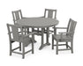 POLYWOOD® Prairie 5-Piece Round Dining Set with Trestle Legs in Slate Grey