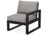 POLYWOOD® EDGE Modular Right Arm Chair in Black with Grey Mist fabric