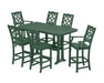 Martha Stewart by POLYWOOD Chinoiserie 7-Piece Bar Set with Trestle Legs in Green