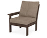 POLYWOOD Vineyard Modular Left Arm Chair in Mahogany with Spiced Burlap fabric
