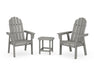 POLYWOOD® Vineyard 3-Piece Curveback Upright Adirondack Chair Set in Slate Grey
