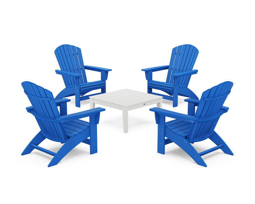 POLYWOOD® 5-Piece Nautical Grand Adirondack Chair Conversation Group in Sand