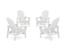 POLYWOOD® 4-Piece Vineyard Grand Upright Adirondack Chair Conversation Set in White