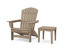 POLYWOOD® Nautical Grand Adirondack Chair with Side Table in Vintage Sahara
