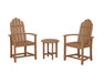 POLYWOOD® Classic 3-Piece Upright Adirondack Chair Set in Teak