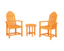 POLYWOOD® Classic 3-Piece Upright Adirondack Chair Set in Tangerine
