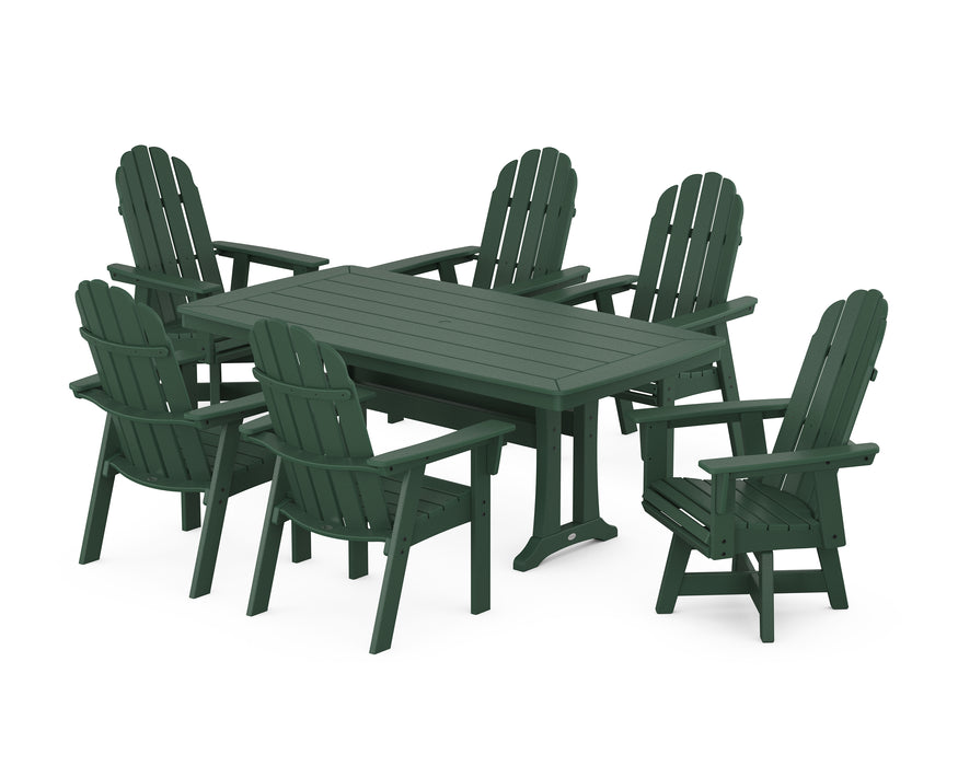 POLYWOOD Vineyard Adirondack 7-Piece Dining Set with Trestle Legs in Green