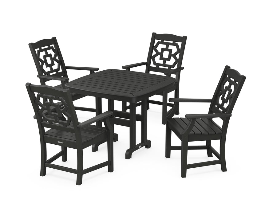 Martha Stewart by POLYWOOD Chinoiserie 5-Piece Dining Set in Black