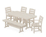 POLYWOOD® Lakeside 6-Piece Dining Set with Bench in Slate Grey