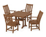 POLYWOOD Vineyard 5-Piece Dining Set with Trestle Legs in Teak