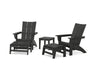 POLYWOOD® 5-Piece Modern Grand Adirondack Set with Ottomans and Side Table in Green