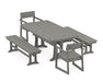 POLYWOOD EDGE 5-Piece Dining Set with Trestle Legs in Slate Grey