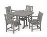 POLYWOOD® Oxford 5-Piece Dining Set with Trestle Legs in Slate Grey
