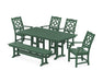 Martha Stewart by POLYWOOD Chinoiserie 6-Piece Farmhouse Dining Set with Bench in Green