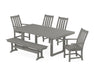 POLYWOOD Vineyard 6-Piece Dining Set with Trestle Legs in Slate Grey