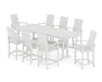 POLYWOOD® Modern Adirondack 9-Piece Counter Set with Trestle Legs in White